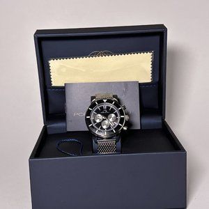 NWT-Porsamo Bleu Brandon luxury chronograph men's stainless steel watch 1011ABRS